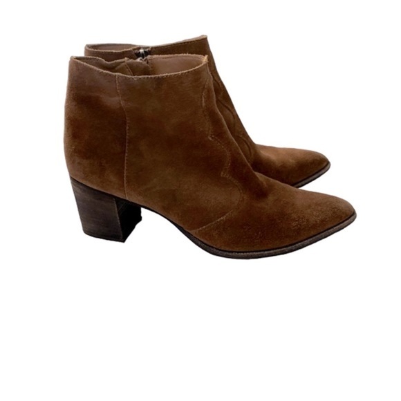 Dolce Vita chocolate brown suede Chelsea ankle boots Western pointed toe 8 - Picture 8 of 12